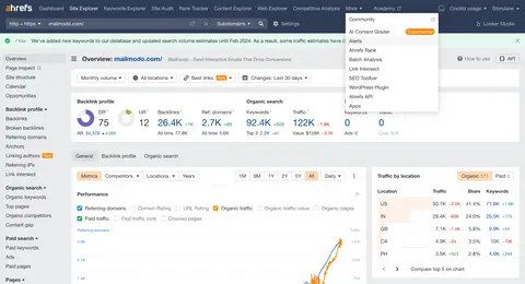 Ahrefs - Turn Off Email Reports