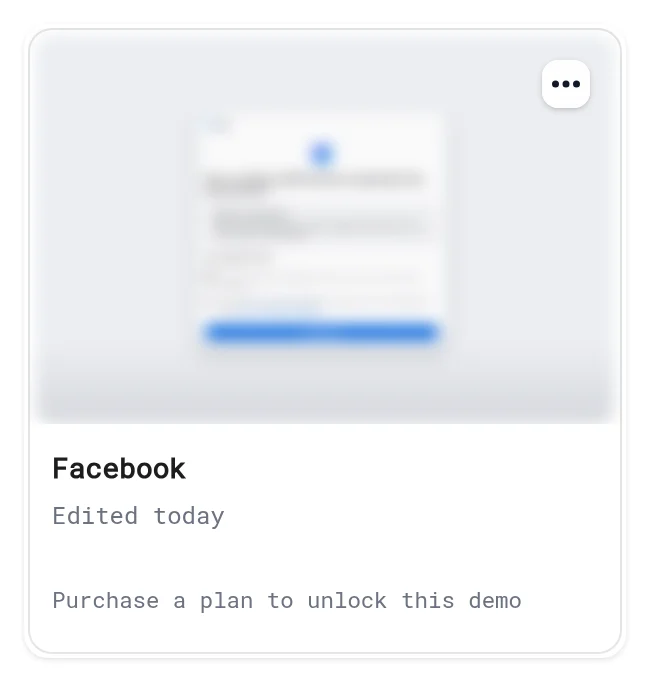 Locked demo with a blurred thumbnail and Purchase a plan to unlock this demo