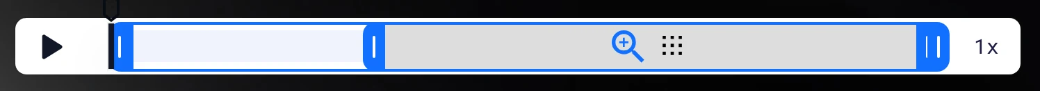 Zoom range on a video screen timeline